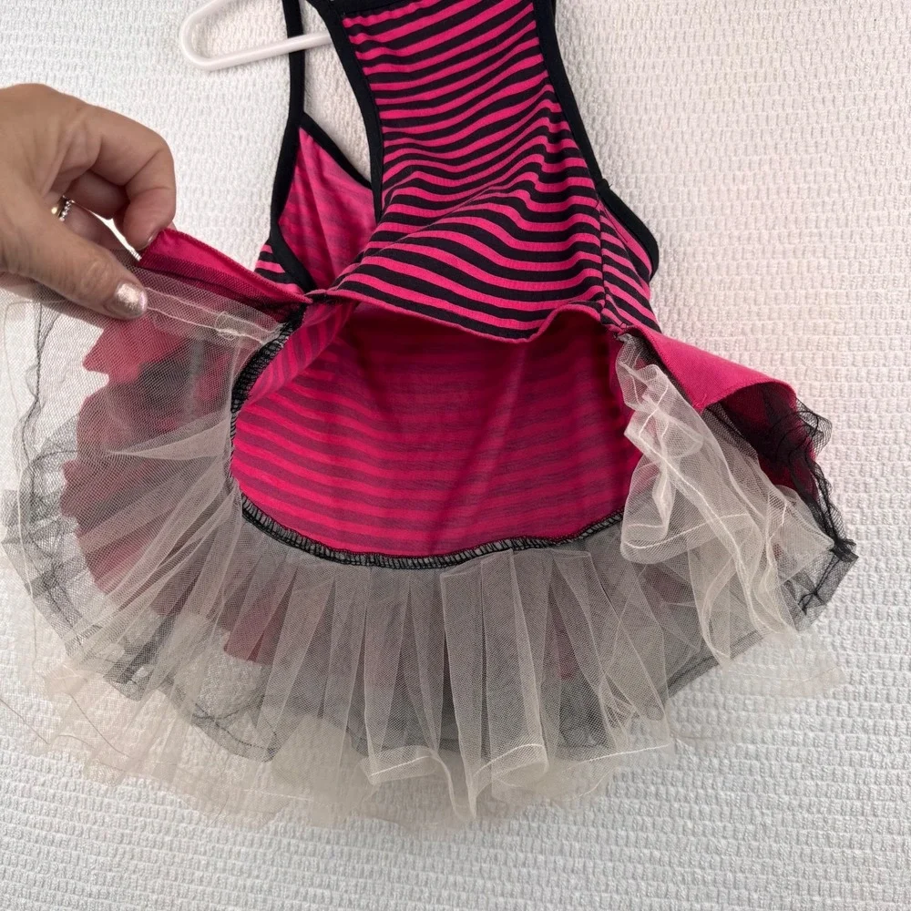 Bootique Dog Dress Size Large Pink Black Play Dead Skull Halloween Tutu 14in